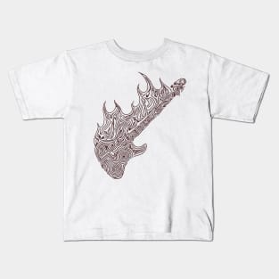 Flaming Bass Guitar Kids T-Shirt